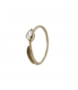 18ct White Gold Diamond Tulip Leaf Ring Product Photo