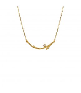 18ct Yellow Gold Diamond Wildwood Curve Necklace Product Photo