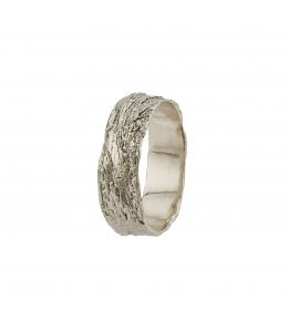 Platinum Wide Bark 6.5mm Band Product Photo