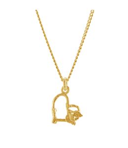 Mini Monroe Twig Heart Necklace Gold plate