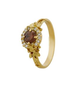 Large Spring Halo Ring with Responsibly sourced Cognac Diamond Product Photo
