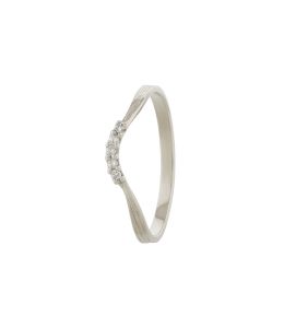 Platinum Half Halo Curved Diamond Band Product Photo