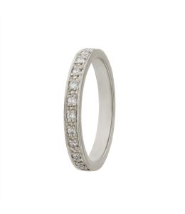18ct White Gold Spring Halo Diamond 2.5mm Eternity Ring Product Photo