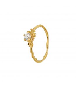 18ct Yellow Gold Rosa Alba Diamond Ring Product Photo