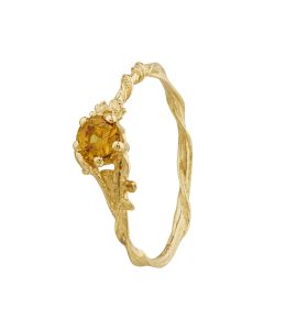 18ct Yellow Gold Rosa Alba Ring with Saffron Orange Sapphire Product Photo