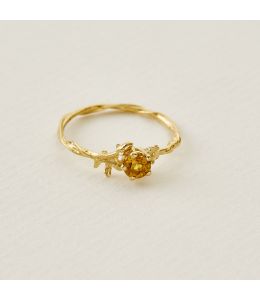 Rosa Alba Ring with Saffron Orange Sapphire