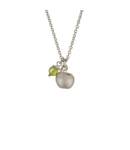 Silver Apple & Peridot Necklace Product Photo