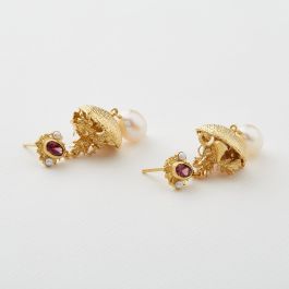 Banquet | Fruit Basket Earrings with Rhodolite Garnet & Freshwater Pearl