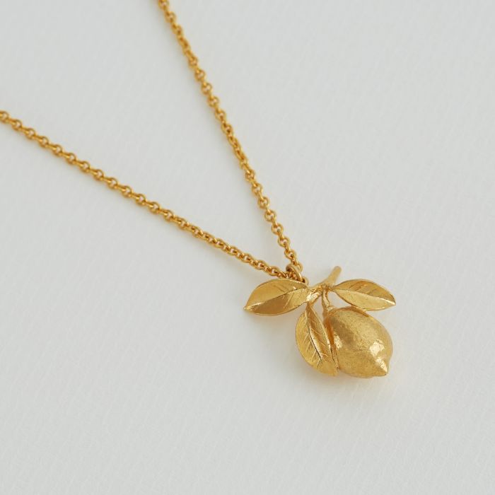 Large Lemon & Leaf Necklace | Alex Monroe Jewellery