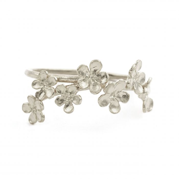 Forget Me Not Flower Trail Stacking Ring
