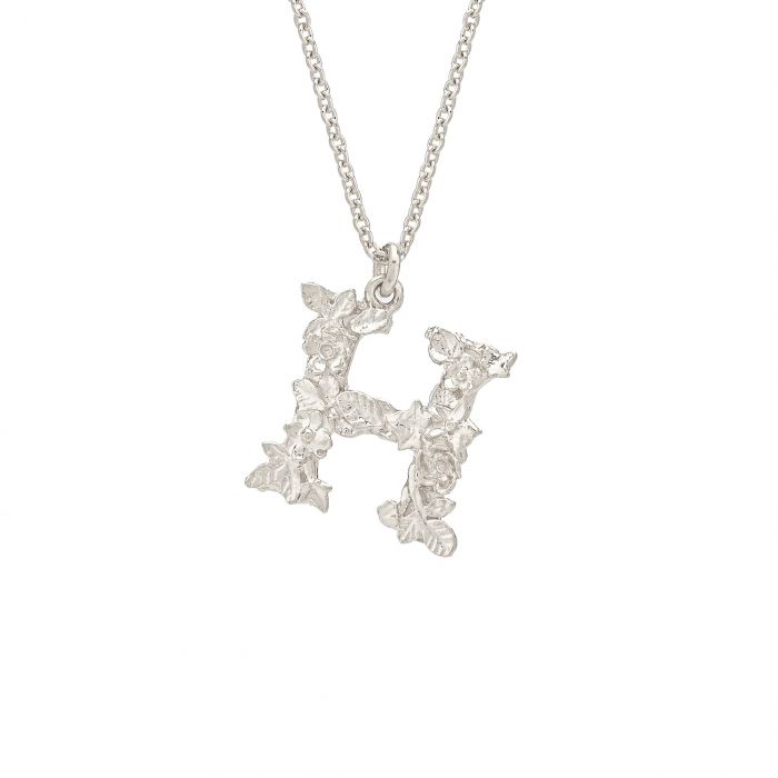 Floral Letter H Necklace