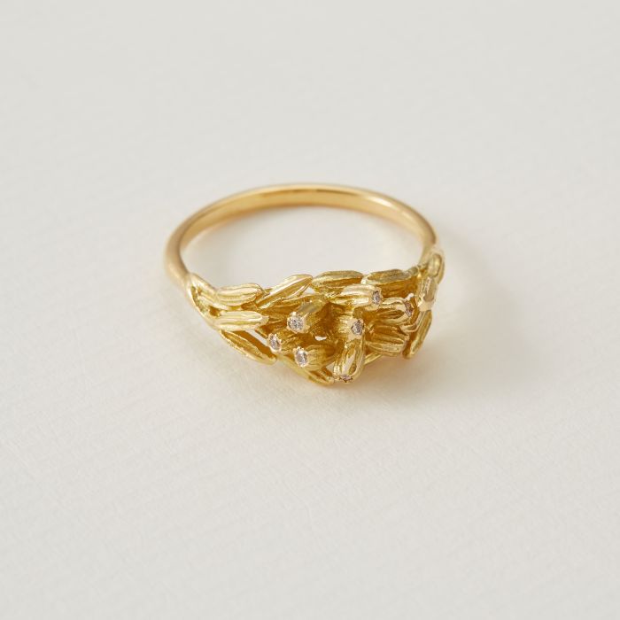 Gathered Seed Ring | Eight Diamonds | Alex Monroe Fine Jewellery