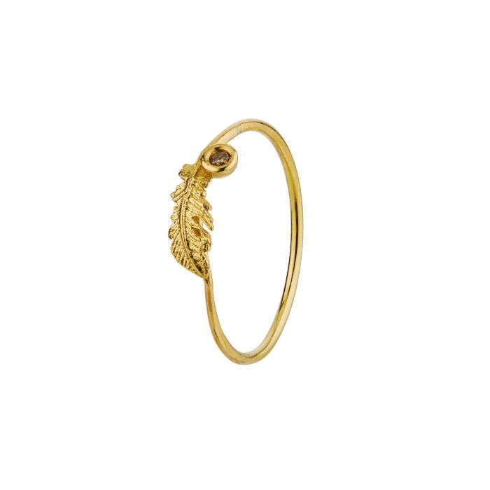 Plume Feather Champagne Diamond Ring