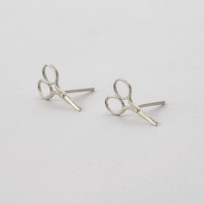 Sterling silver scissor earrings hotsell