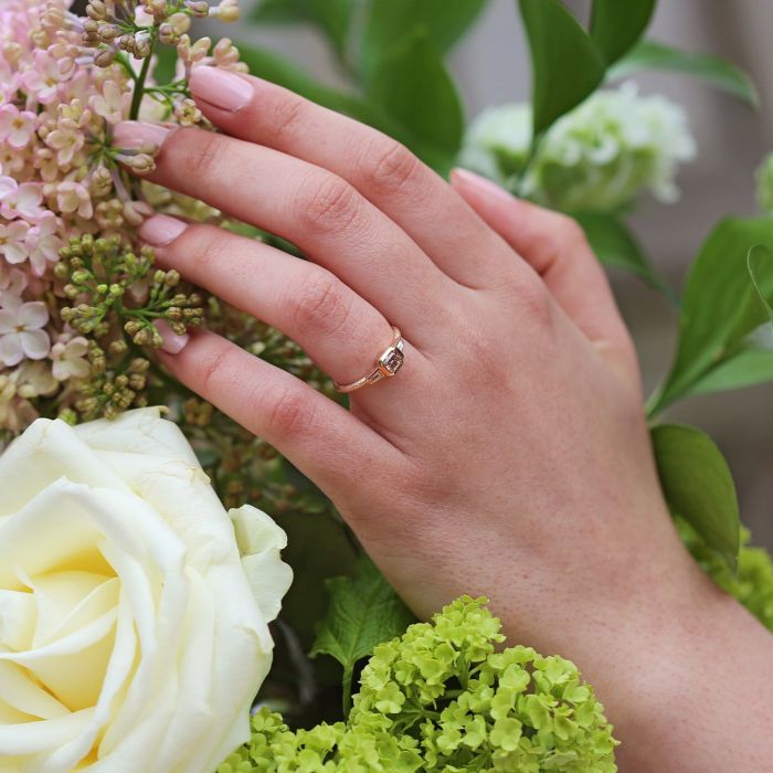 Trilogy Ring Blush Champagne Diamond Alex Monroe Fine Jewellery