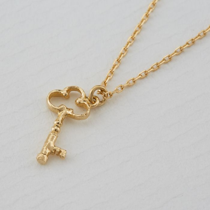 Dainty Silver or Gold Key Pendant Necklace Mini Paperclip Chain For Women -  Boutique Wear RENN