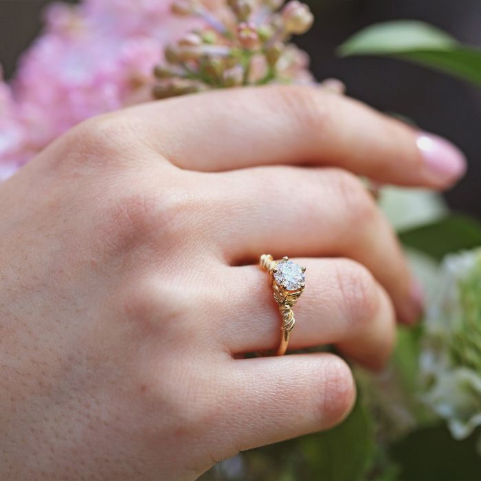 Wild Rose Leaf Vine Ring Diamond Alex Monroe Fine Jewellery