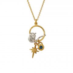 Stowaway Mouse Charm Necklace with Guiding Star & London Blue Topaz Product Photo