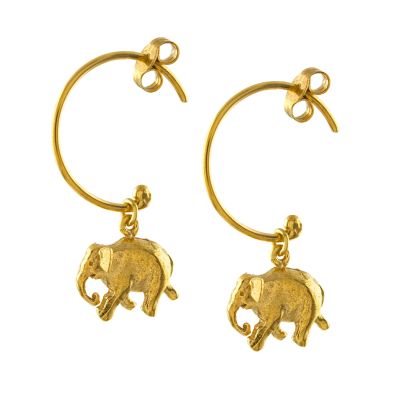 Indian Elephant Hoop Earrings Product Photo