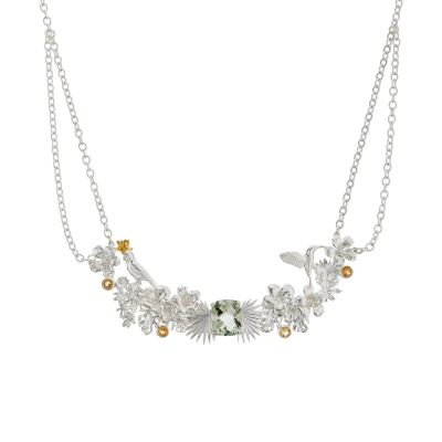 Plant Hunter's Paradise Island Queen Necklace set with Green Amethyst & Citrines Product Photo