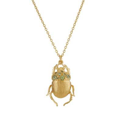 Entomology Dor Beetle Necklace set with Demontoid Garnets Product Photo