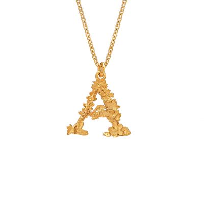 Floral Letter A Necklace Product Photo