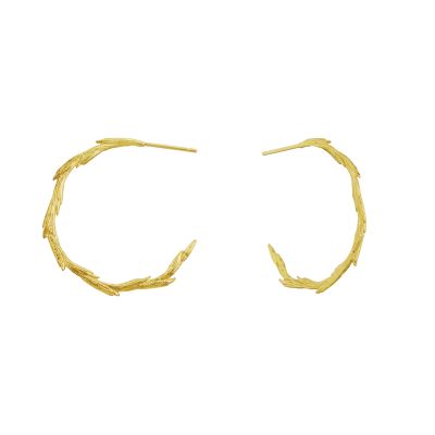 Large Wild Grass Hoop Earrings Product Photo