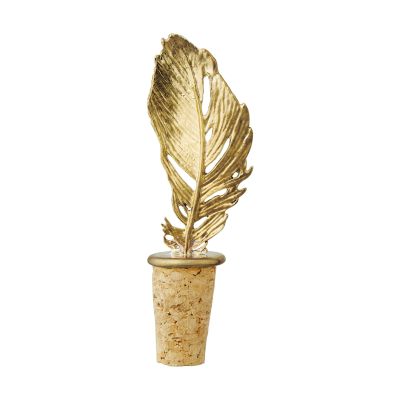 Crow Feather Brass & Cork Bottle Stopper | Alex Monroe Jewellery