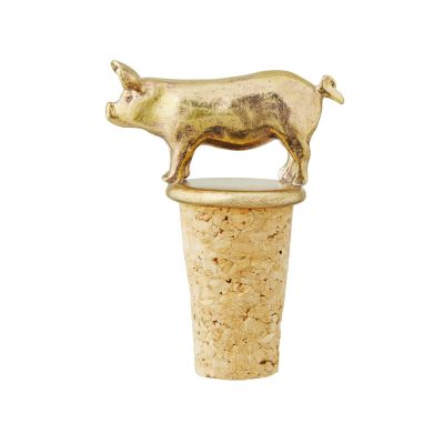 Suffolk Pig Brass & Cork Bottle Stopper | Alex Monroe Jewellery