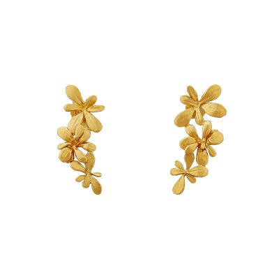Sprouting Rosette Stud Drop Earrings Product Photo