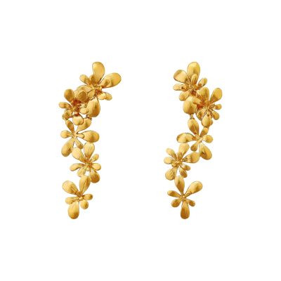 Large Rosette Flourish Drop Earrings Product Photo