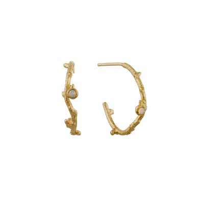 Branch Coral Hoop Earrings with Opal Product Photo