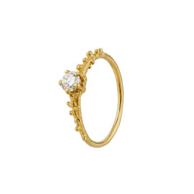 Coral Texture Diamond Solitaire Ring with 0.25ct Diamond Product Photo