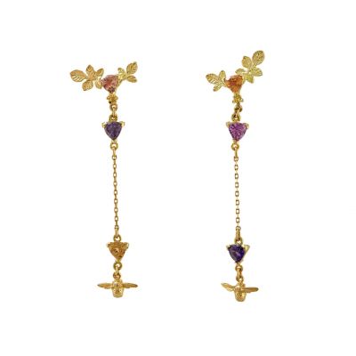 Bee Drop Earrings with Six Trillion Ethical Sapphires Product Photo