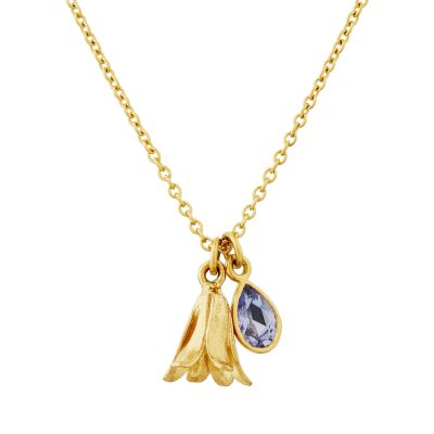 Bluebell and Spectacle Set Blue-Lilac Sapphire Drop Necklace Product Photo