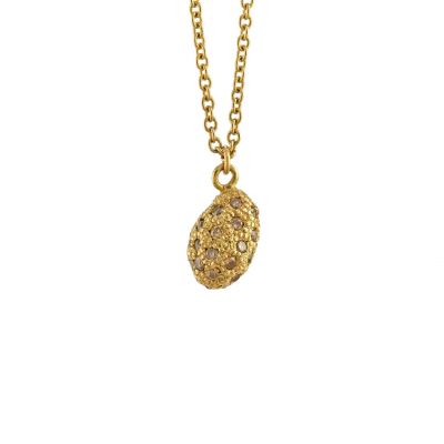 Prehistoric Egg Necklace with Champagne Diamonds Product Photo