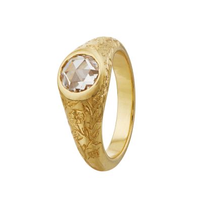Polished Signet Daimond Ring Product Photo