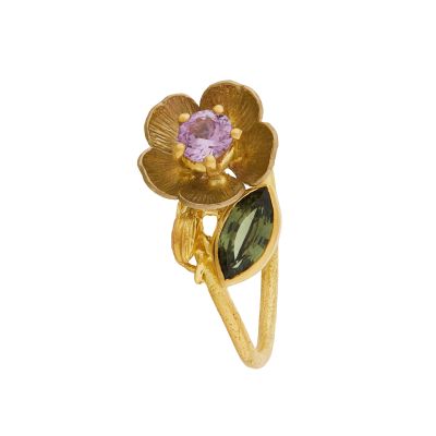 Blackberry Flower & Sapphire Ring Product Photo