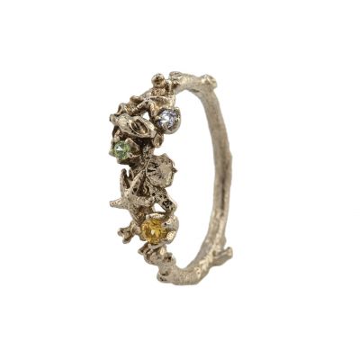 Ocean Reef Trilogy Ring with Ethical Rainbow Sapphires Product Photo