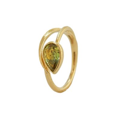 Large Tulip Ring Yellow/Green Australian Sapphire Product Photo