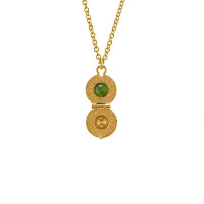 Cannonball Opening Necklace with Hidden Green Tourmaline Product Photo