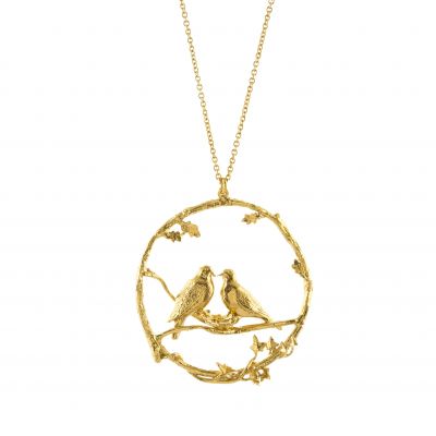 Nesting Turtle Doves Necklace on Paper