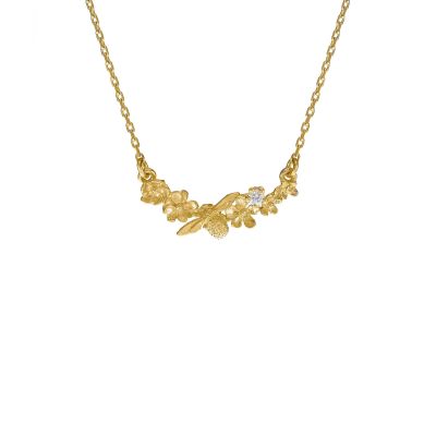 Floral Curve Diamond Necklace