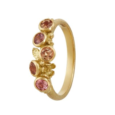 Beekeeper Nectar Ring with Five 'Sunset' Sapphires