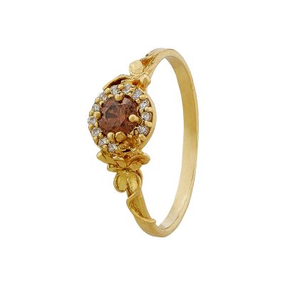 Small Spring Halo Ring with Responsibly sourced Cognac Diamond Product Photo