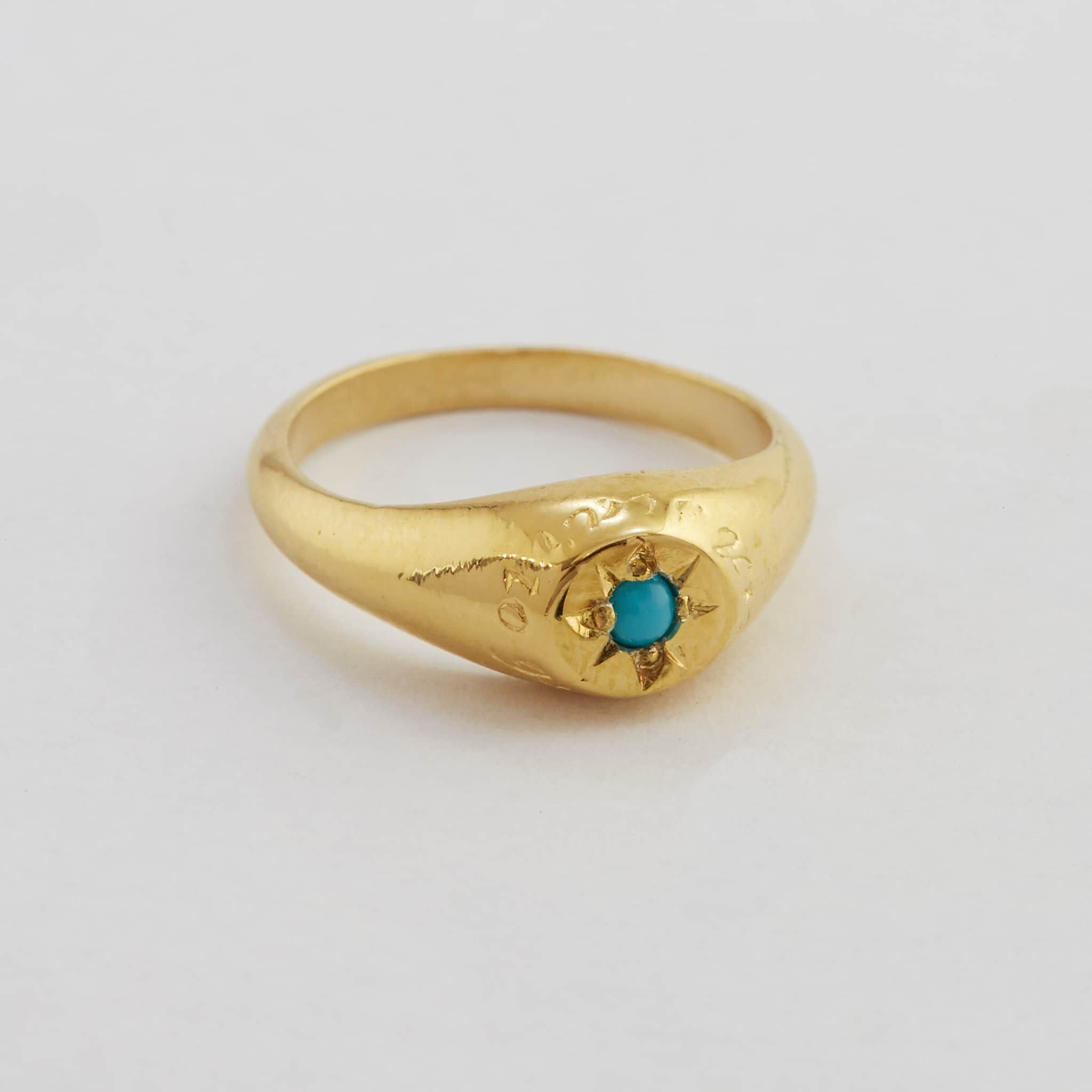 Turquoise signet ring deals