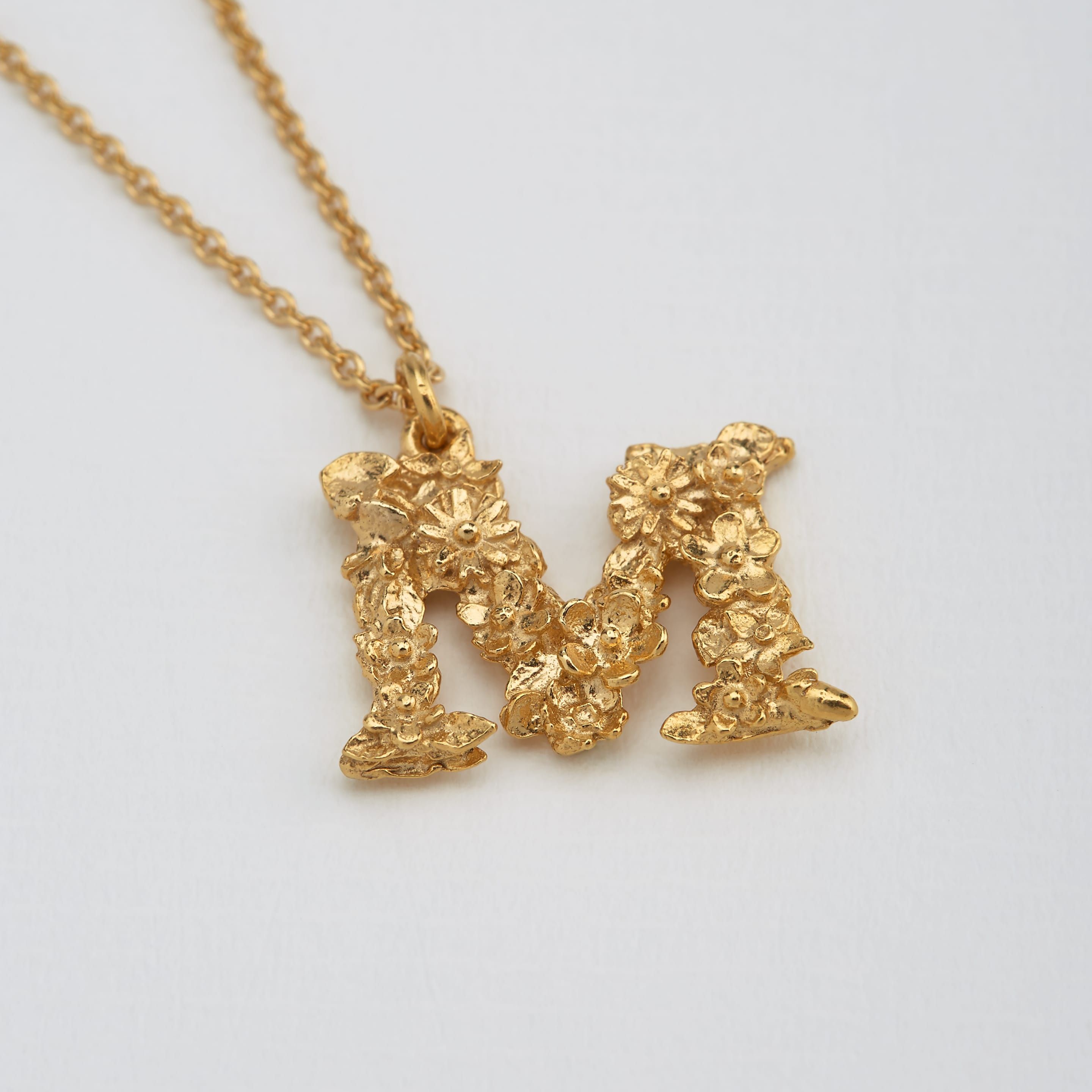 9ct White Gold 'M' Initial Adjustable Letter Necklace 38/43cm – Ellyse  Jewellers