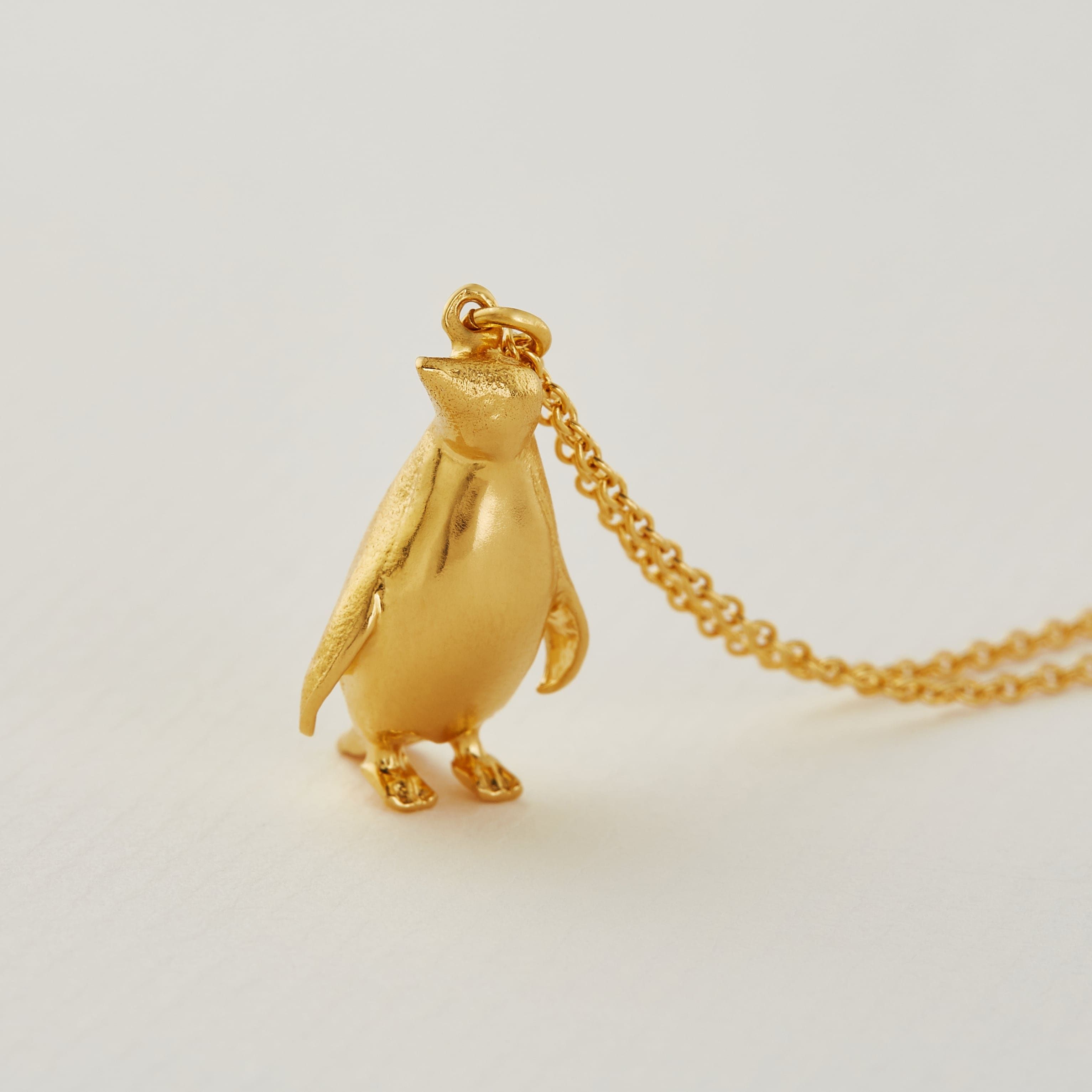 Amazon.com: Jewels Obsession Penguin Necklace | 14K Rose Gold Penguin  Pendant with 18