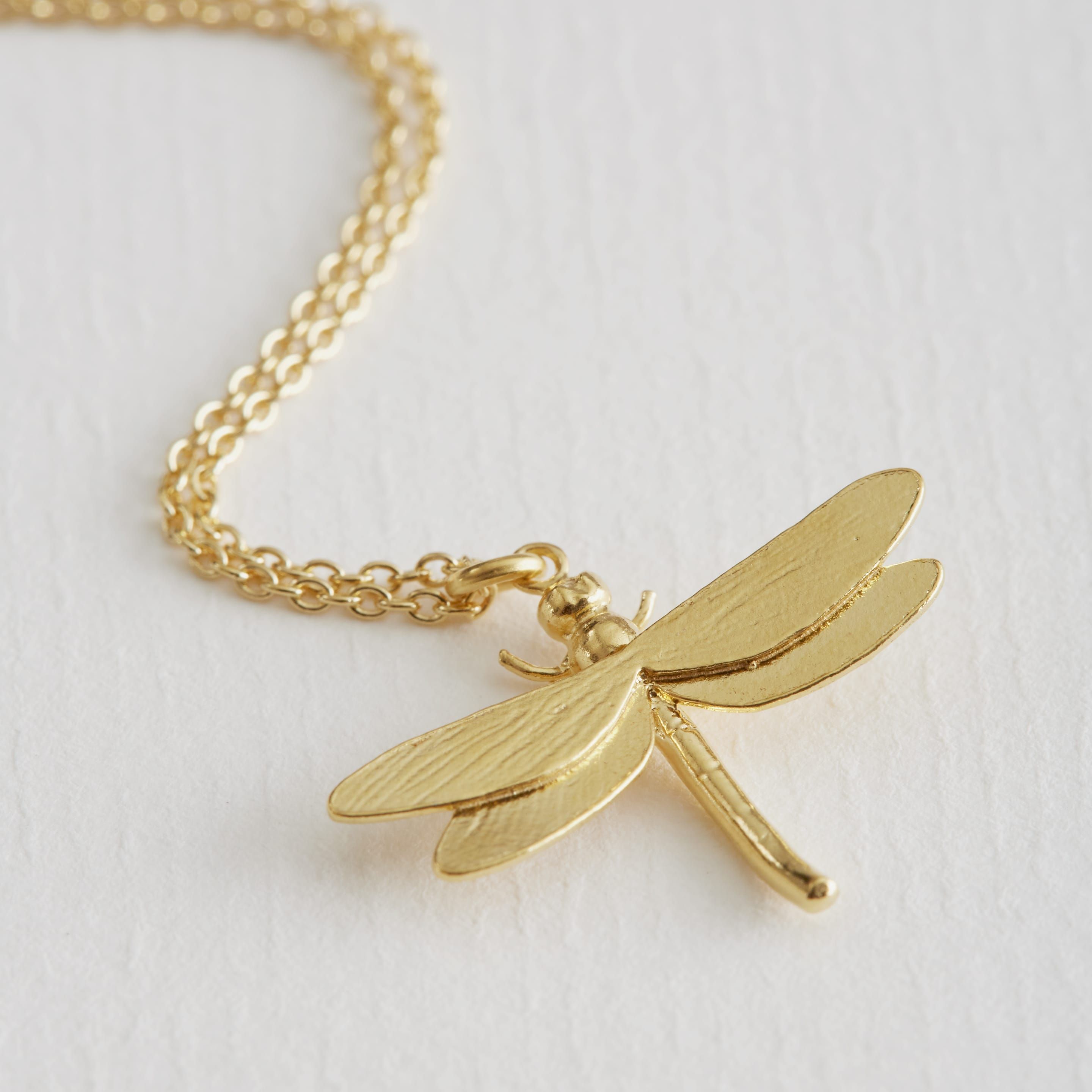 Sterling Silver Pave Shell Dragonfly Necklace | Chains of Gold