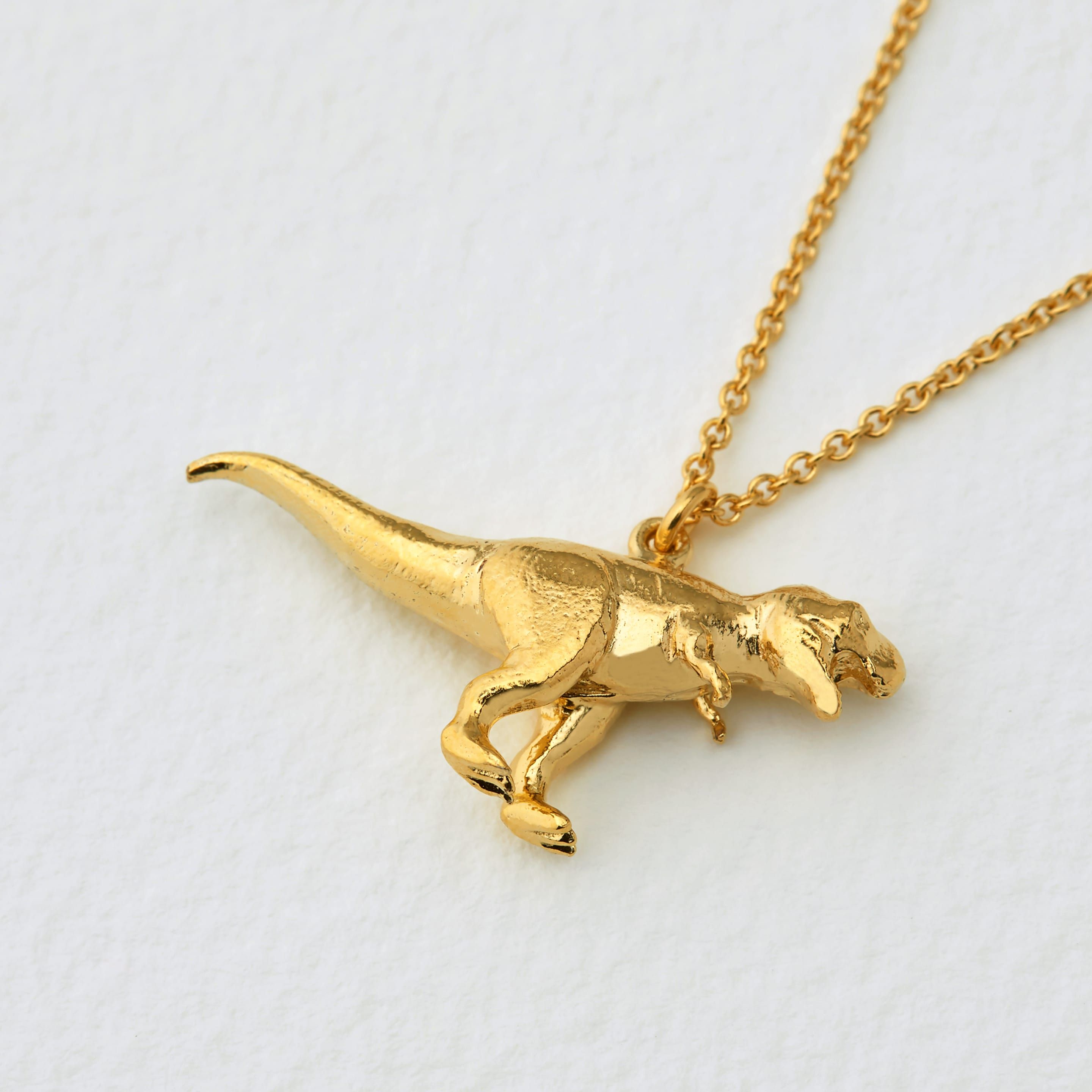 Buy 14K Gold Stegosaurus Dinosaur Pendant on 14K Gold Chain. Online in  India - Etsy